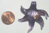 1 42mm Purpel and Gold Foil Lampwork Starfish Pendant